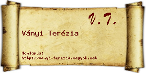 Ványi Terézia névjegykártya